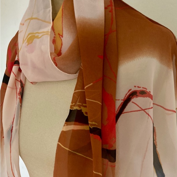 Large abstract CHIFFON scarf - Picture 11 of 12